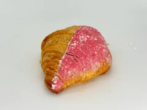 Strawberry Cream Croissant - Flaky butter croissant filled with silky strawberry cream made with real strawberry purée. Light, creamy, and bursting with fresh berry flavor.